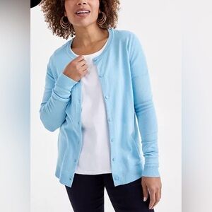 Style & Co Women’s SKY BLUE Cardigan Crewneck Size Large